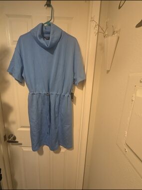 Simply Vera Vera Wang Light Blue Short Drawstring Mini Dress